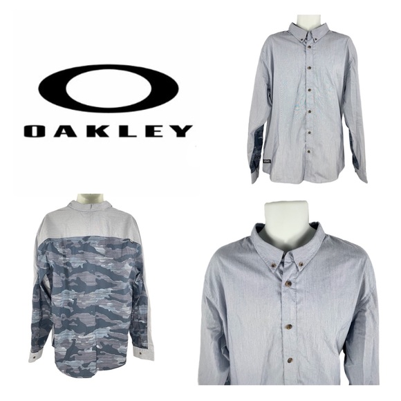 Oakley Factory Pilot Men's XXL Button Up Dress Shirt with Camo Back - Picture 1 of 9